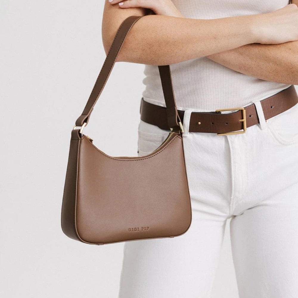 GIGI PIP Lyra Classic Handbag Chocolate Brown